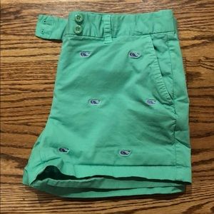 Green vineyard vines whale shorts
